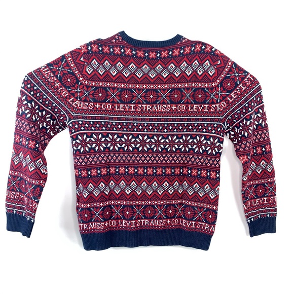 Levis Christmas Themed Sweatshirt Crew Neck Colorful Sweater Sizes L & XL NWT! - Picture 2 of 6